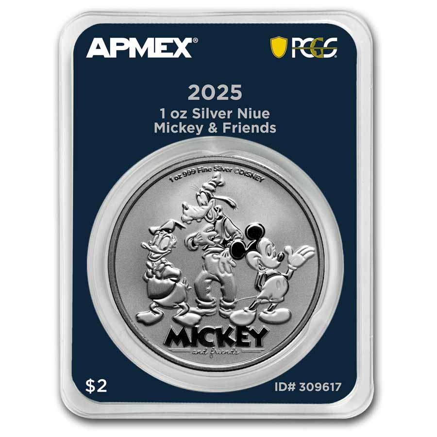 2025 Niue 1 oz Silver $2 Mickey & Friends (MD® Premier + PCGS FS